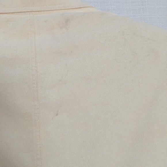 Vintage I. Magnin Ivory Suede Blazer Size 16 Notched Collar Button Down‎ - Picture 10 of 10